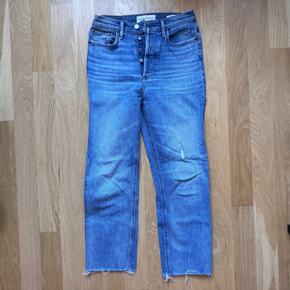 ARITZIA DENIM FORUM Arlo Hi-Rise Straight Leg Jeans 26 Medium Stone Creek